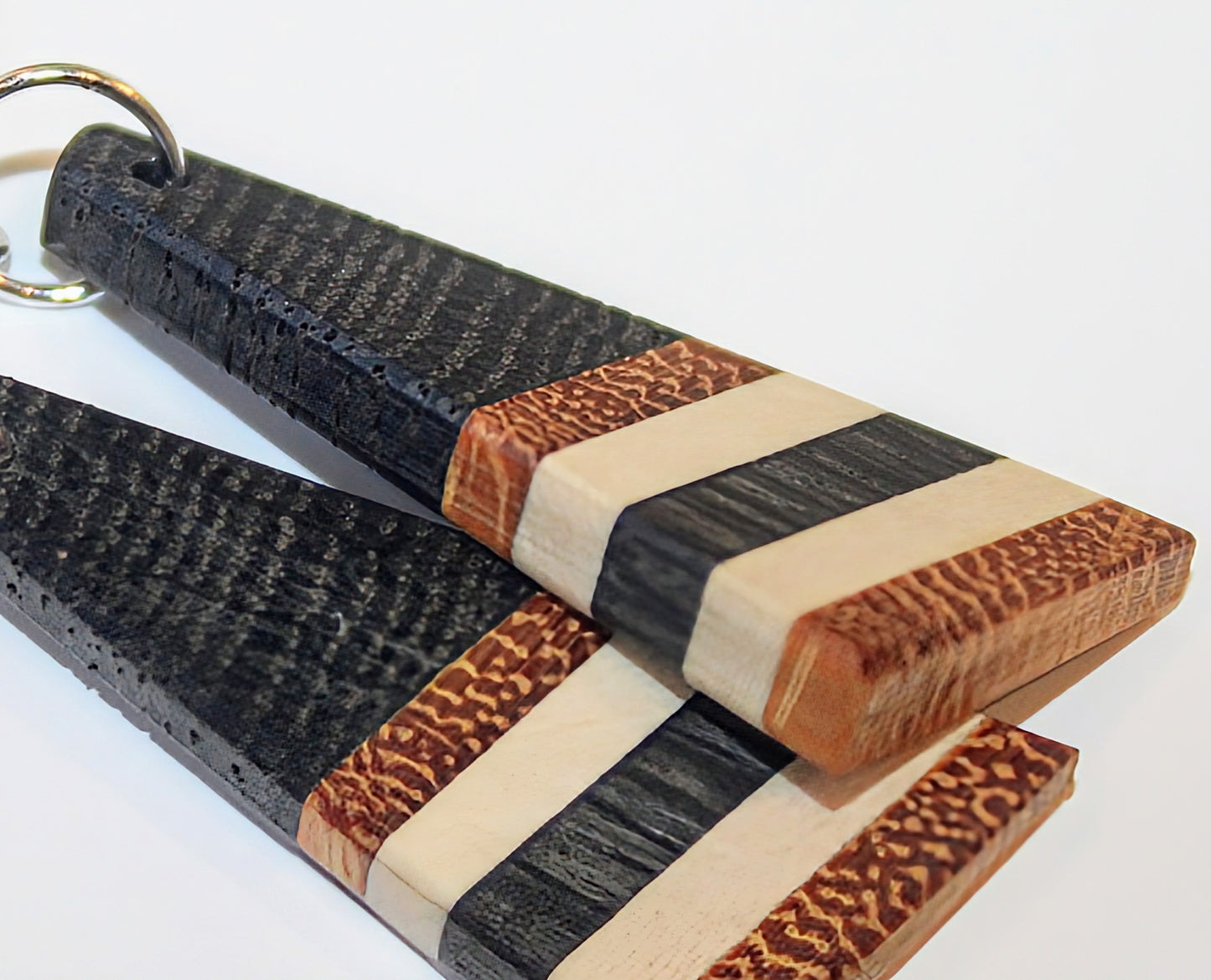 Bog Oak Stripe Earrings – English Bog Oak, Osage & Holly