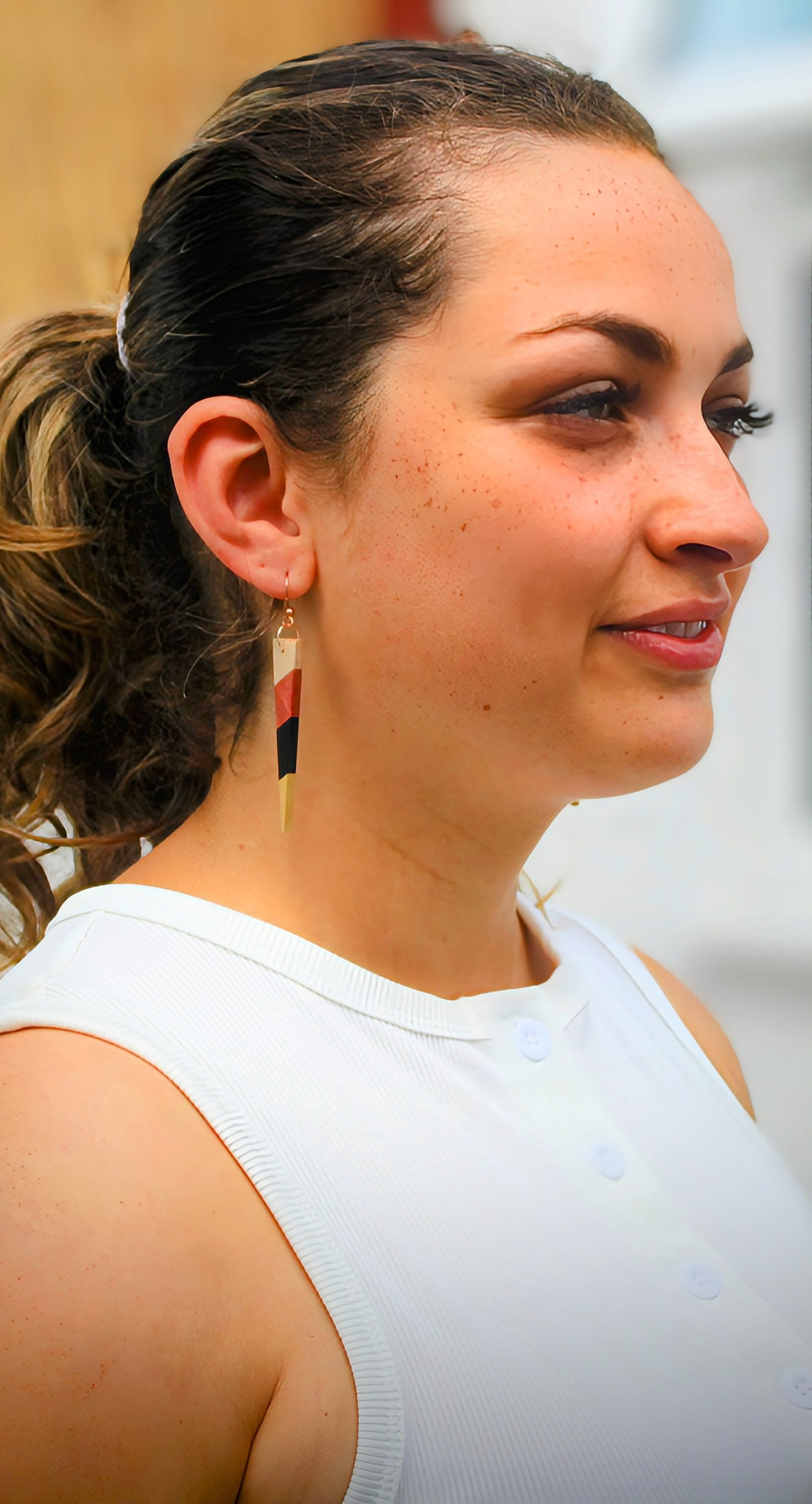 Shard Earrings – English Holly, Pink Ivory, Yellowheart & African Blackwood