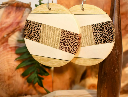 Earrings...Black palm,coconut wood grain squares dangle drop wooden earrings with sterling silver/rose gold hypoallergenic hooks