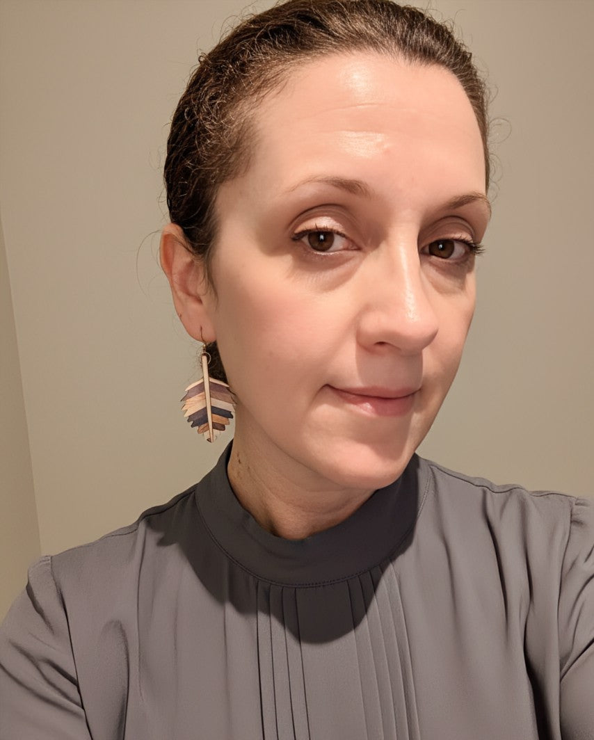 Hand carved Exotic Wooden Leaf Earrings