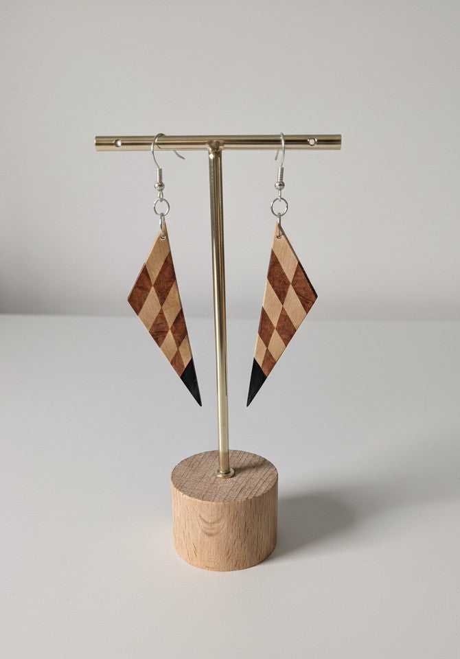 Yellowheart, Thuya Burl & African Blackwood Earrings