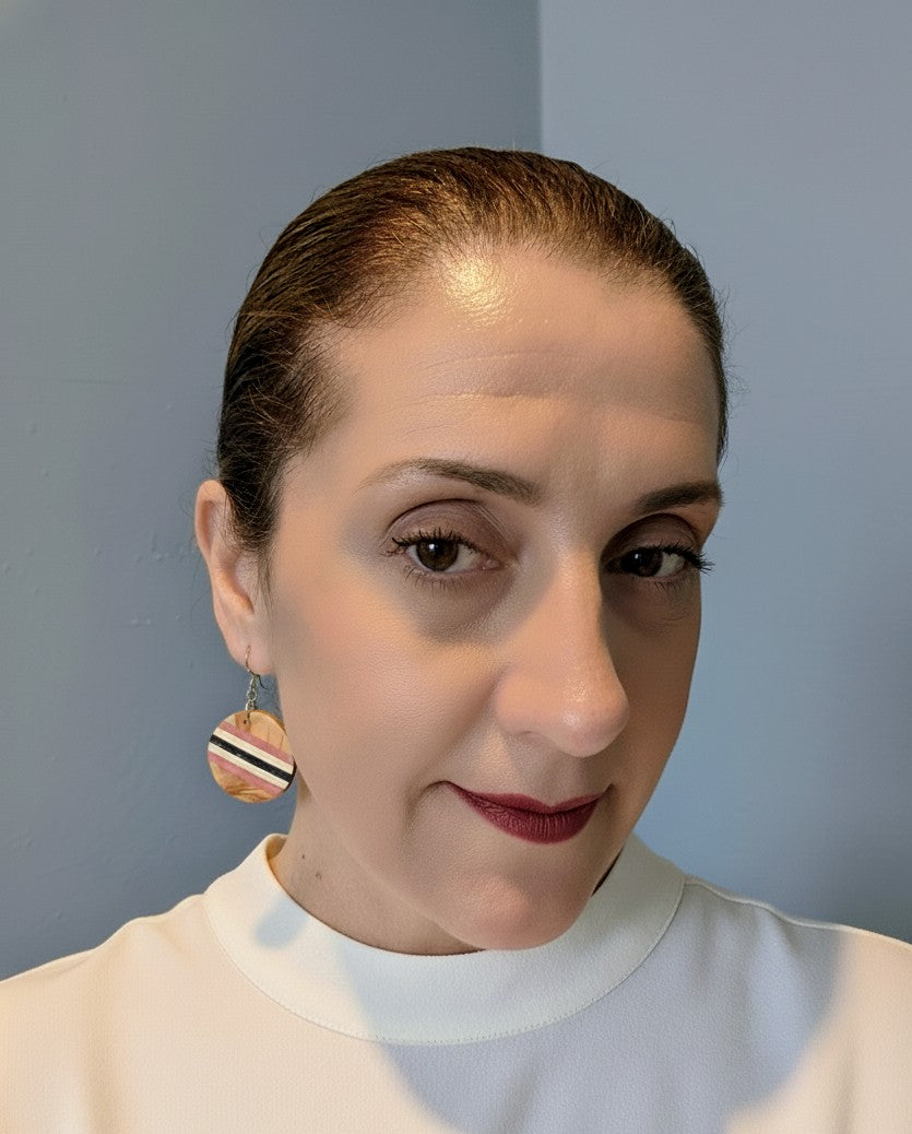 English Yew Circle Earrings