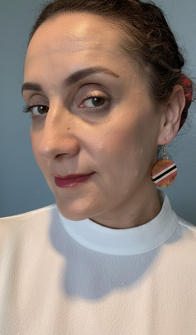 English Yew Circle Earrings