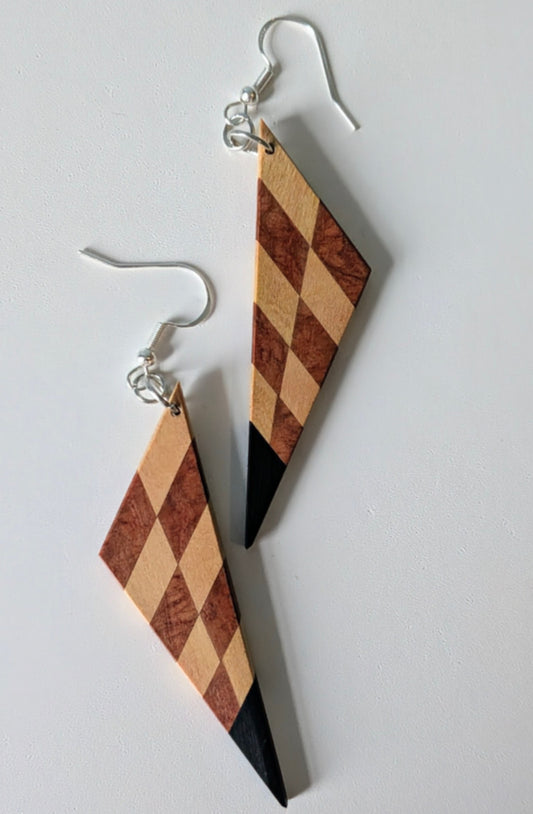 Yellowheart, Thuya Burl & African Blackwood Earrings